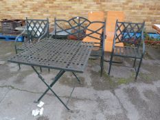 Wrought Iron Garden Bench and Table