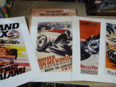 Collection of Vintage Racing Car Prints