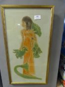 Framed Cotton Print of an Egyptian Girl
