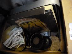 Box Containing Salter Kitchen Scales, Cutlery and Cooking Trays