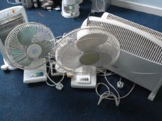 *Two Desktop Fans and Two Convector Heaters