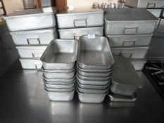 *Twelve Grundy Aluminum Roasting Tins with Lids and Inserts