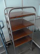 *Catering Four Tier Trolley with Wood Shelves