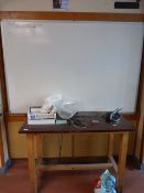 *Hardwood Topped Beech Framed Laboratory Table and a Drywipe Board