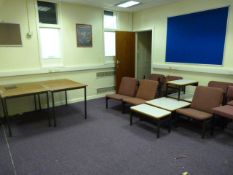 *Contents of Classroom Which Includes Pink Reception Furniture, Occasional Table, Wall Mounted TV