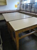 *Four Hardwood Framed Lab Tables
