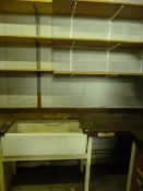 *Contents of the Technician's Preparation Room Which Includes Spur Style Shelving, Large Belfast