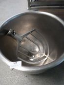 *Hobart 20 Quart Stainless Steel Bowl with Paddle