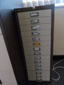 *Fifteen Drawer Coffee and Cream Filing Unit
