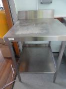 *Stainless Steel Preparation Table with Undershelf and Upstand to Rear