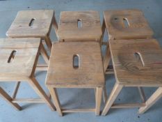 *Six Hardwood Laboratory Benches