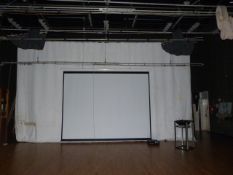 *Stage Curtains and Rails Including Large Projection Screen, Blackout Curtains, Lighting Rails,