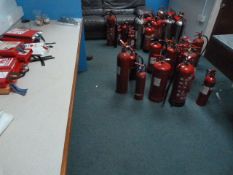 *Thirty Four Assorted Fire Extinguishers, Fire Blankets, etc.