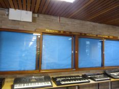 *Pair of Hardwood Noticeboards Enclosed by Sliding Glazed Doors