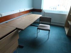 *Contents of Teachers Office Which Includes Light Oak Lateral Filing Unit with Matching Desk and