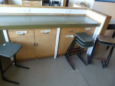 *Fourteen Cupboard and Drawer Units and Six Stackable Stools