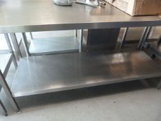 *Stainless Steel Preparation Table with Undershelf and Upstand to Rear