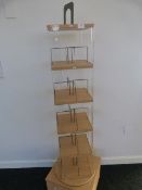 *Revolving Beech and Perspex Bookcase