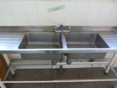 *Stainless Steel Double Sink Unit with Double Drainer (Buyer to Disconnect and Leave Safe)