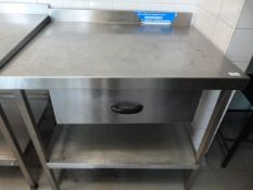 *Stainless Steel Preparation Table with Undershelf, Upstand and Drawer