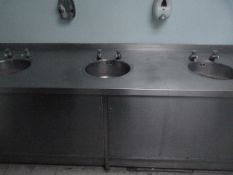*Stainless Steel Three Basin Sink Unit with Taps (Buyer to Dismantle and Leave Safe)