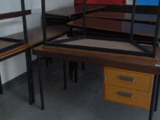 *Sixteen School Tables and a Teachers Desk