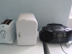 *Two Slice Toaster, Miniature Fridge, Portable CD Radio