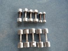 *Five Pairs of Chrome Dumbbells