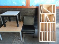 *Three Reception Tables, Reception Chair and a Set of Pigeon Holes