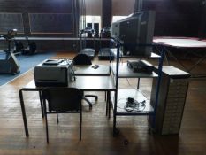 *Pair o0f School Tables, Three Tier Trolley, TV and Video, Computer Printer and Multi Drawer