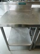 *Stainless Steel Preparation Table with Undershelf and Upstand to Rear