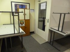 *Four Grey Side Tables, Four Door Cupboard and a Framed Print