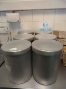 *Six Aluminium Grundy Storage Tins with Lids