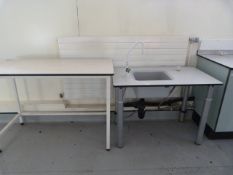 *Variable Height Laboratory Bench with Sink and Gas Outlet