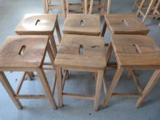 *Six Hardwood Laboratory Benches