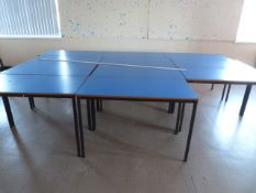 *Eleven Blue Topped School Tables