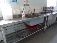 *Large Stainless Steel Commercial Sink Unit with Sterilization Unit