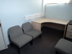 *Contents of Office Which Includes Two Drawer Foolscap Filing Cabinet, L-Shaped Desk, Three