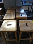 *Eight Hardwood Stools