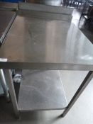 *Stainless Steel Preparation Table with Undershelf and Upstand to Rear