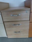 *Light Oak Standalone Three Drawer Pedestal
