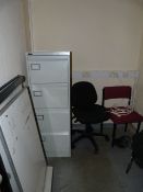 *Contents of Kitchen Manager's Office Which Includes, Chairs, Flip Chart Easels, Four Drawer