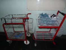 *Two Four Teir Trolleys with Mesh Baskets