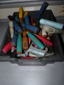 *Box Containing Assorted Joiners Chisels, Tenon Saw, etc.