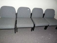 *Four Grey Reception Chairs with Upholstered Seats and Backs