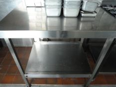 *Stainless Steel Preparation Table with Undershelf and Upstand to Rear