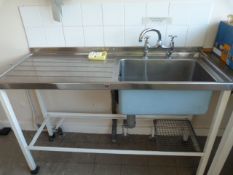 *Sissons Stainless Steel Commercial Sink Unit with Left Hand Drainer (Buyer to Disconnect)