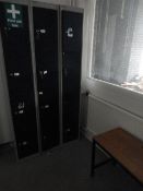 *Contents of Kitchen Restroom Which Includes; Three Bays of Four Cubicle Lockers, Bench Seating,