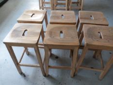 *Six Hardwood Laboratory Benches