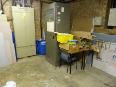 *Contents of the Electrical Store Cupboard Which Includes; Four Drawer Foolscap Filing Cabinet,